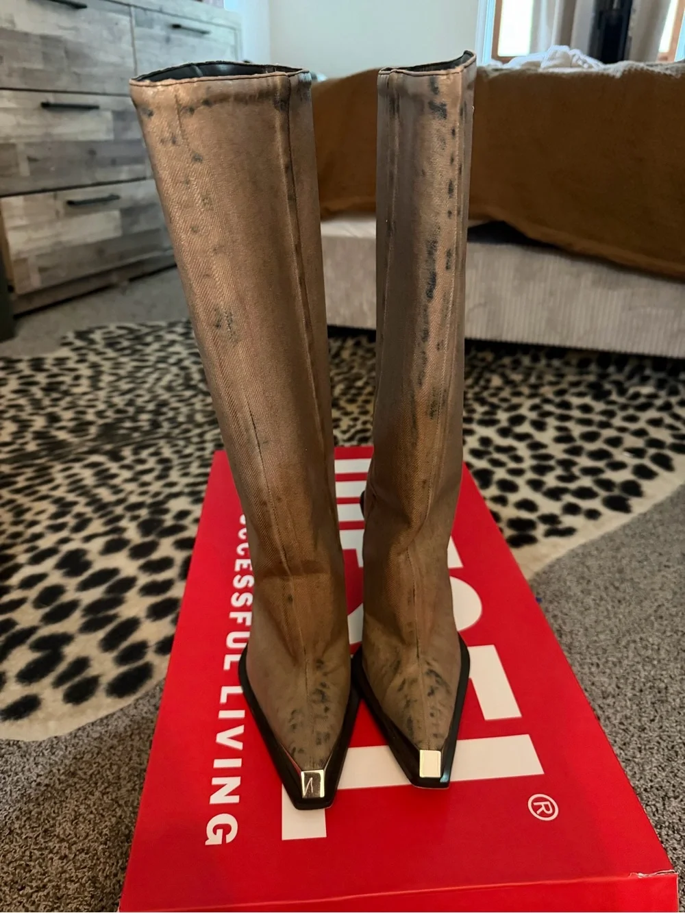 Diesel D-Tona Knee-High Pointed Toe Women’s Boots